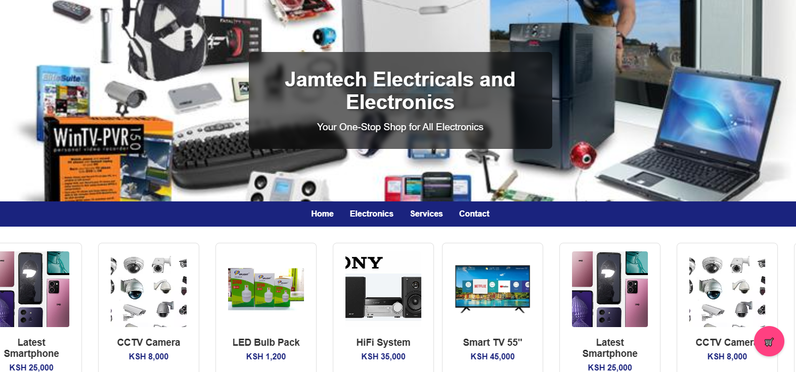 Jamtech Electronics E-commerce - Developed by Jonathan Mwaniki
