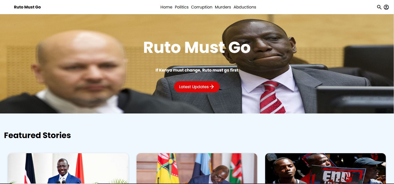 RutoMustGo Website - Developed by Jonathan Mwaniki